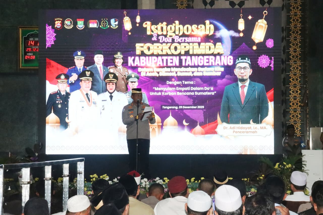 Jelang Akhir Tahun, Polresta Tangerang dan Forkopimda Gelar Istighosah dan Tablig Ustaz Adi Hidayat