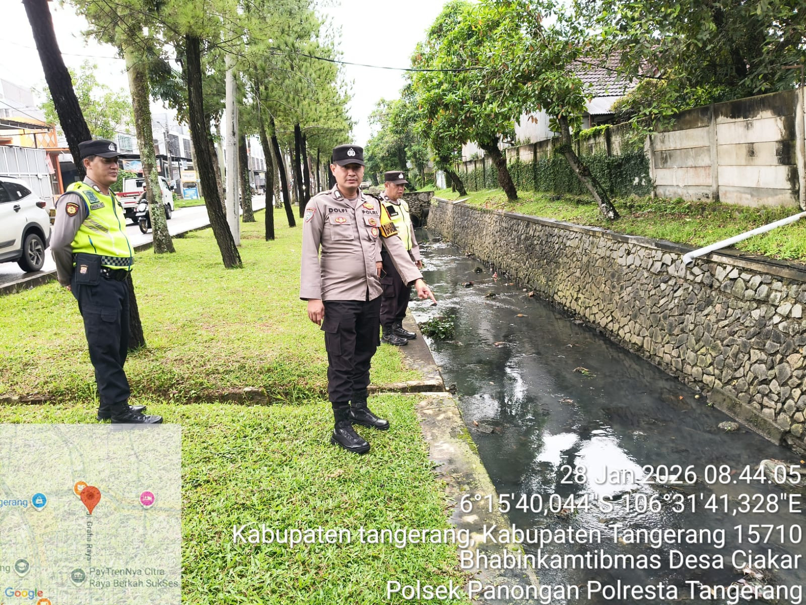 Antisipasi Banjir, Polsek Panongan Lakukan Pengecekan Daerah Rawan